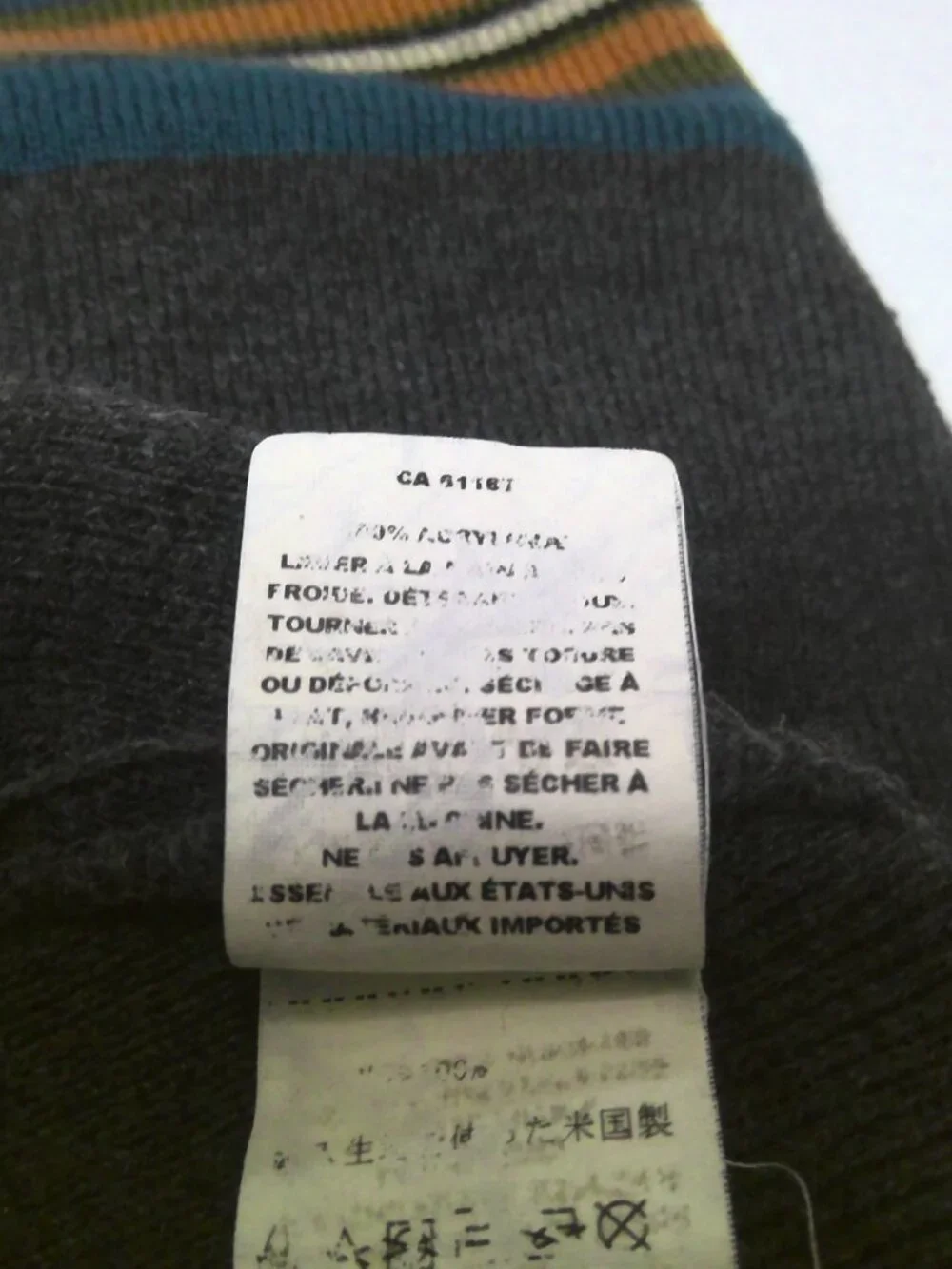 Pendleton Olympic Striped Cuff Knit Beanie Grey Wool Preppy Cozy Winter UnisexOS